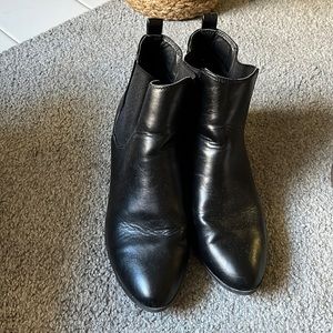 Black leather booties size 10